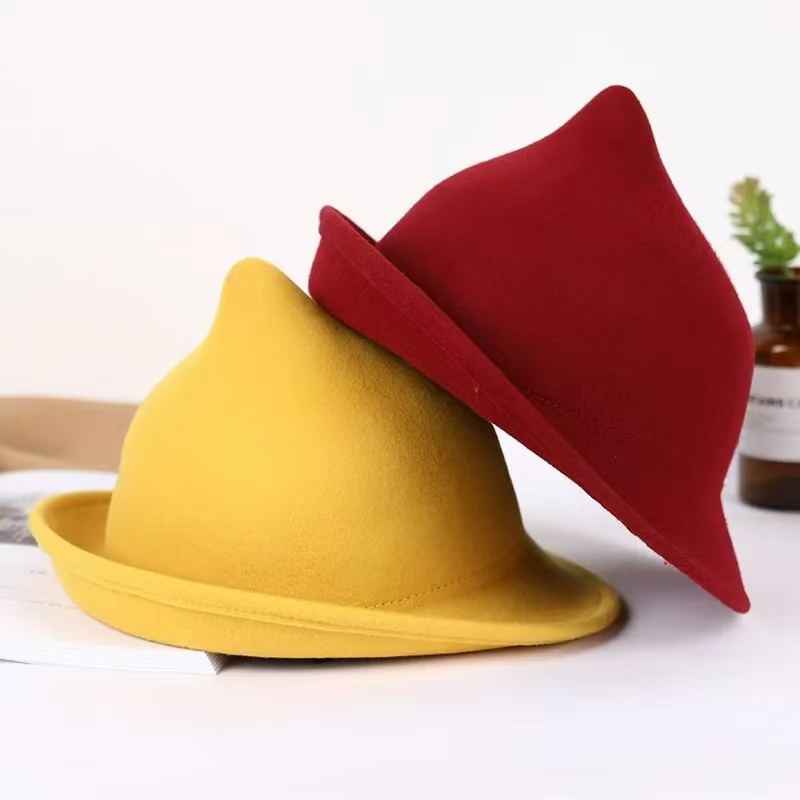 Fedora Hat Wool - 2025 100% lana sombrero de bruja