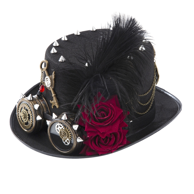 Fedora Hat Wool - Y166 Sombrero Steampunk Vintage Sombrero con