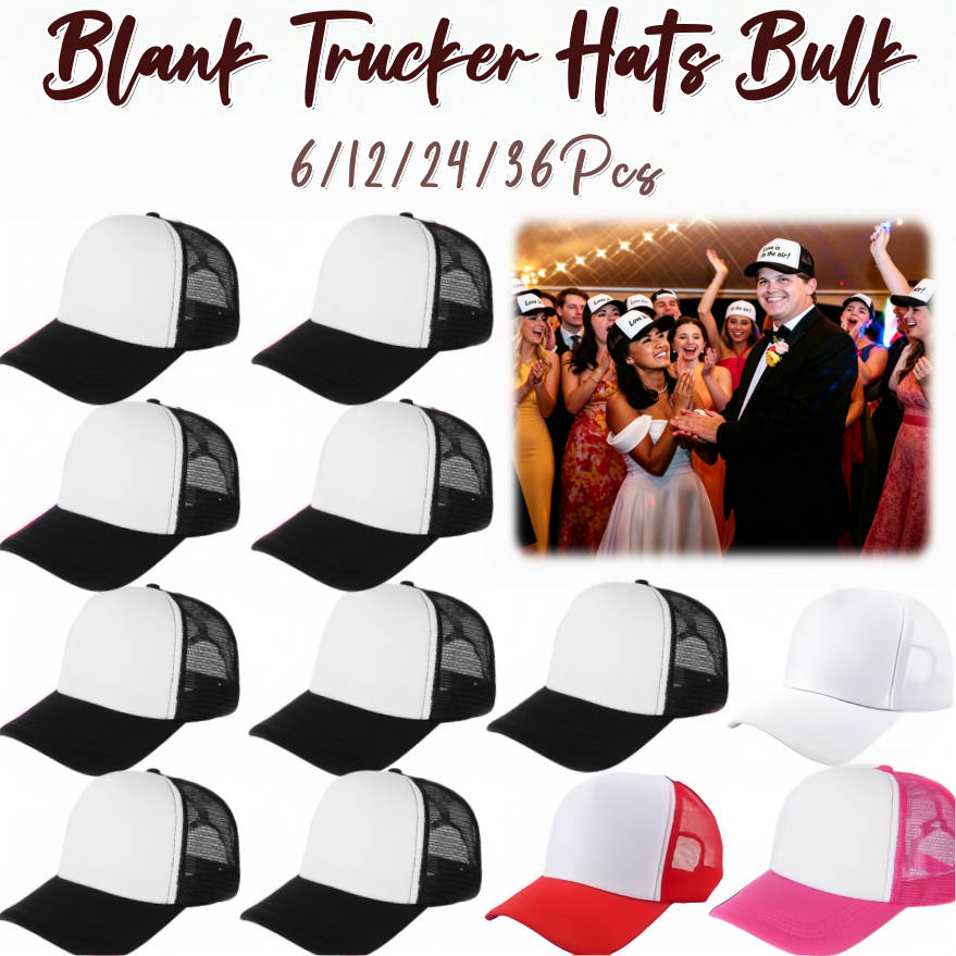 Trucker Cap Mesh - 6-36 gorras de camionero en blanco