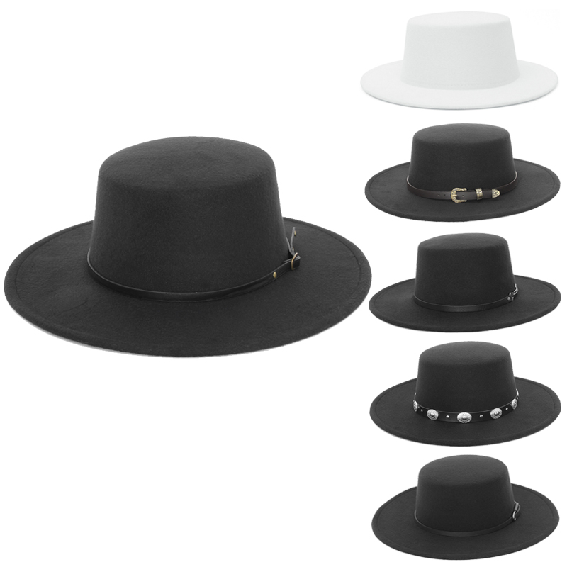 Fedora Hat Wool - Sombrero Fedora elegante de ala ancha