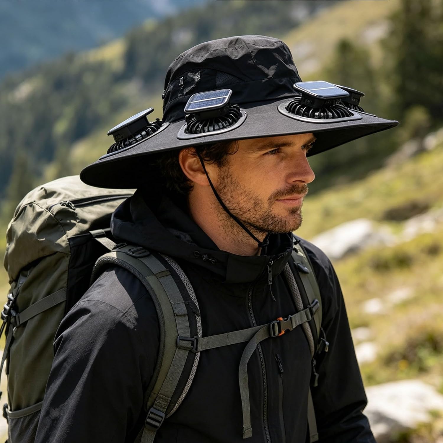 Sombrero con ventilador solar  - Sun Hat Wide Brim reseña y precio