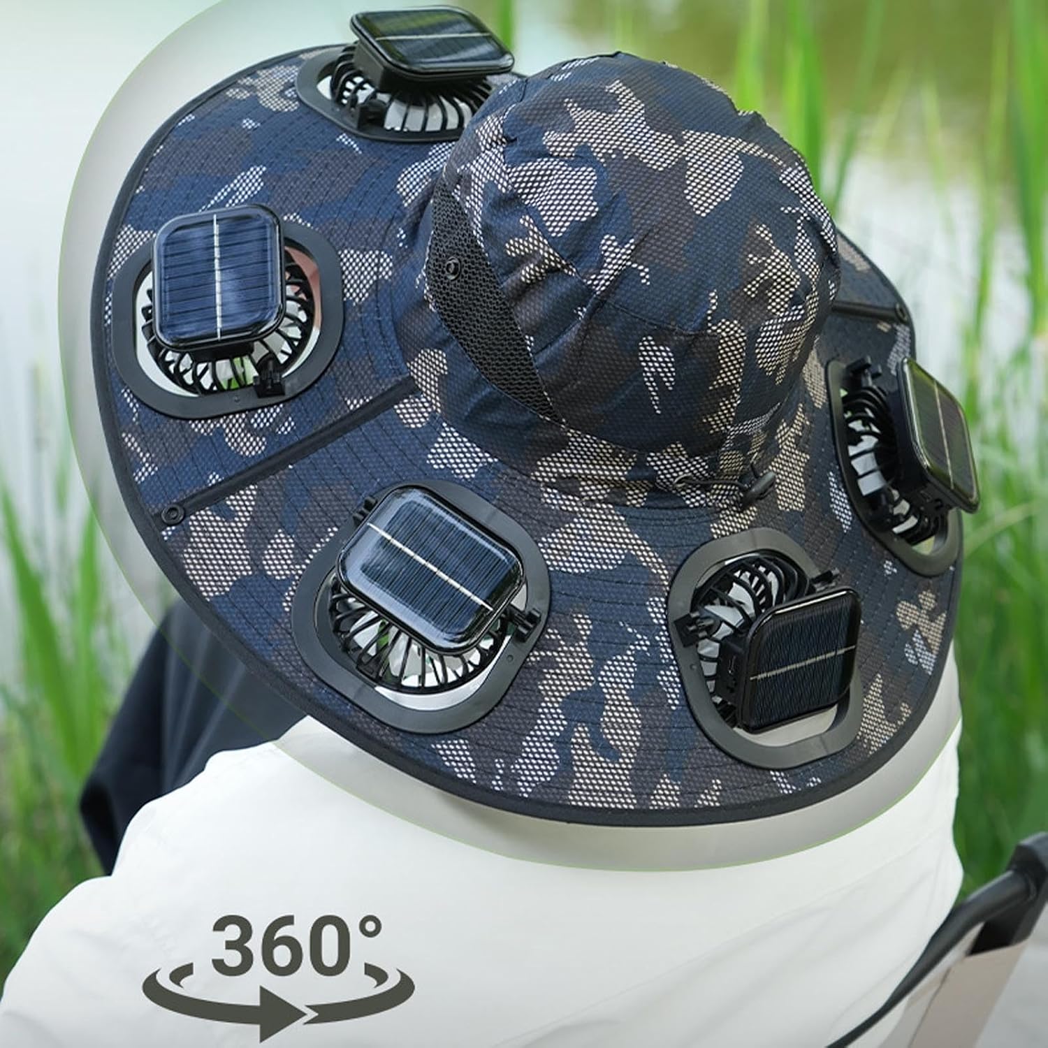 Sombrero con ventilador solar  - Sun Hat Wide Brim reseña y precio
