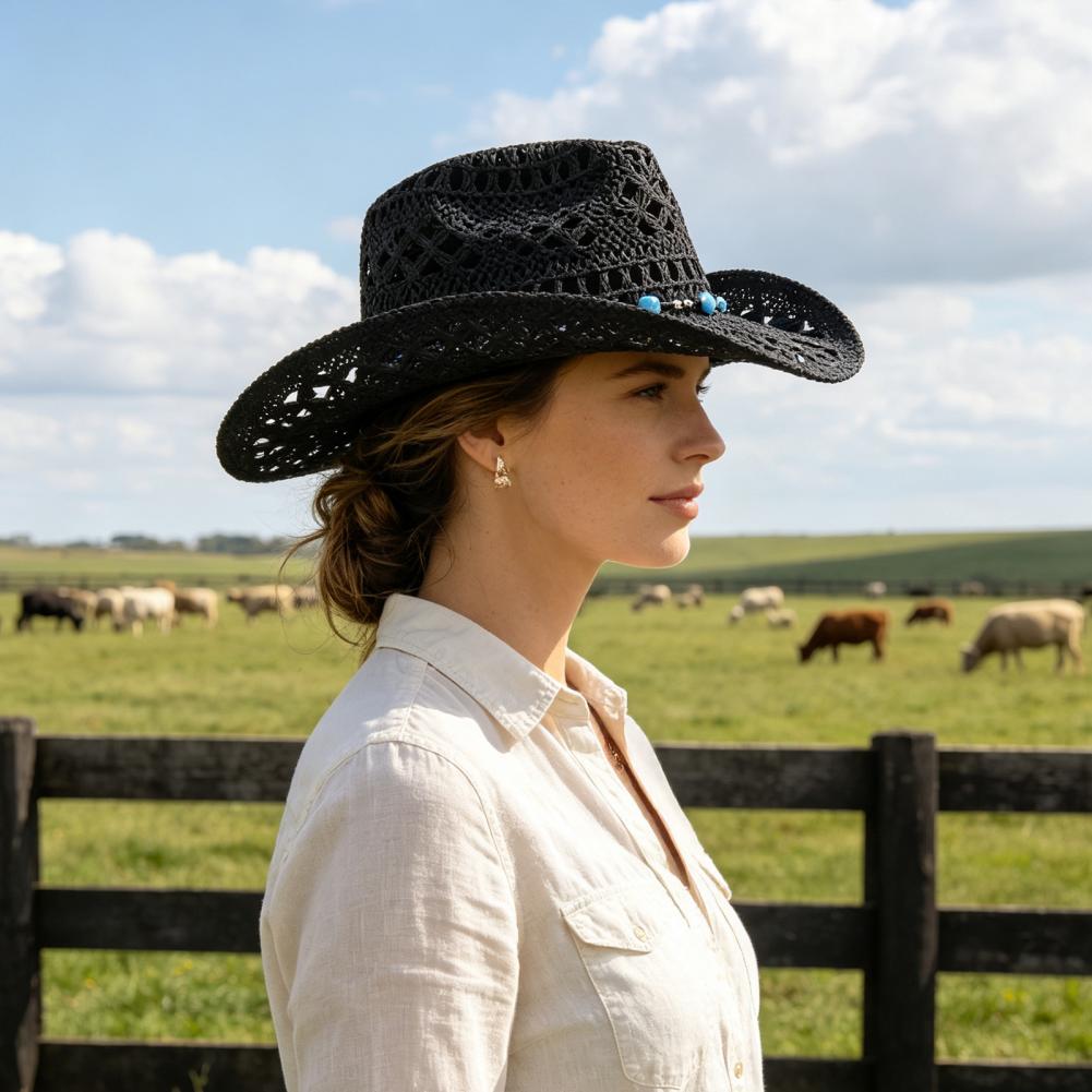 Sombrero de vaquero de ala anc - Cowboy Hat Straw reseña y precio