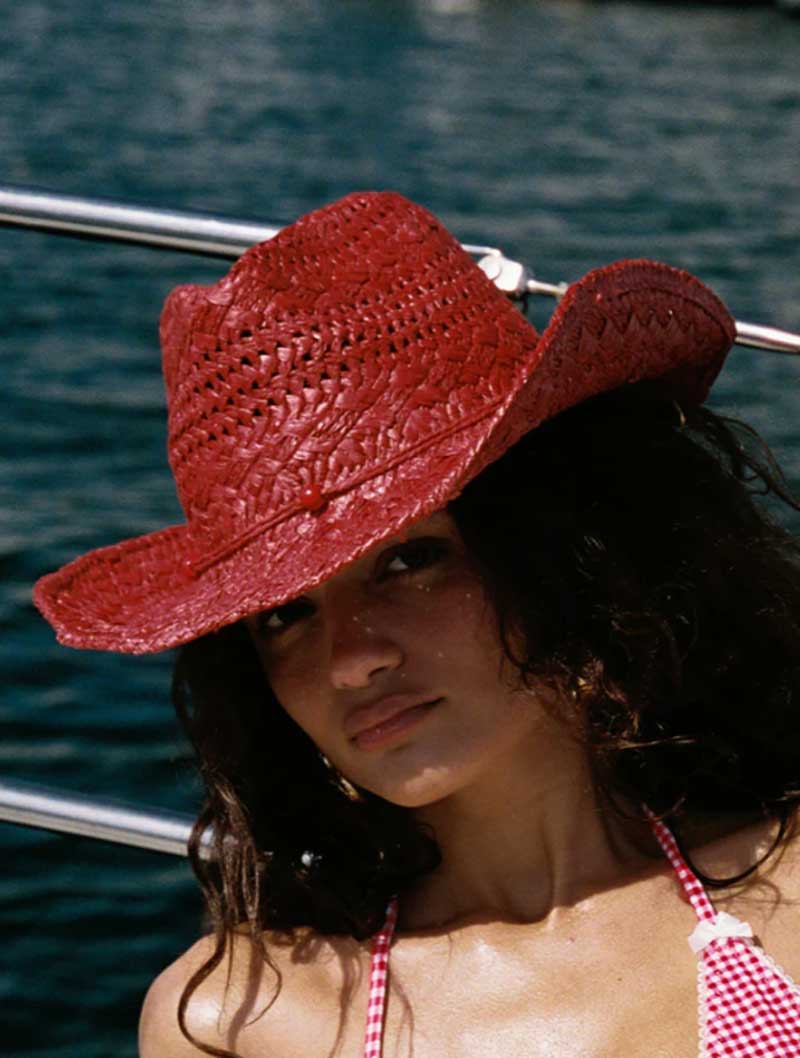 Sombrero de vaquero rojo pinta - Cowboy Hat Straw reseña y precio