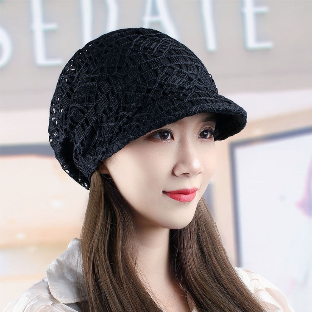 Gorro de punto calado con flor - Baseball Cap Structured reseña y precio
